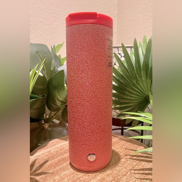 ✨Starbucks Spring Neon Coral/Pink Pebble Glitter Stainless Steel Hot Cup Tumbler - Picture 11 of 12